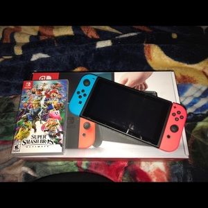 Nintendo switch + super smash bros ultimate game!